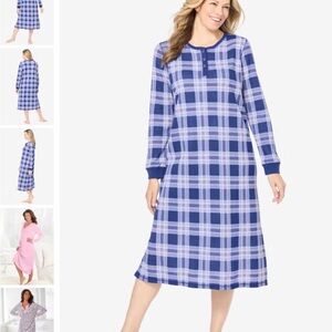 Woman Within Blue Plaid Nightgown